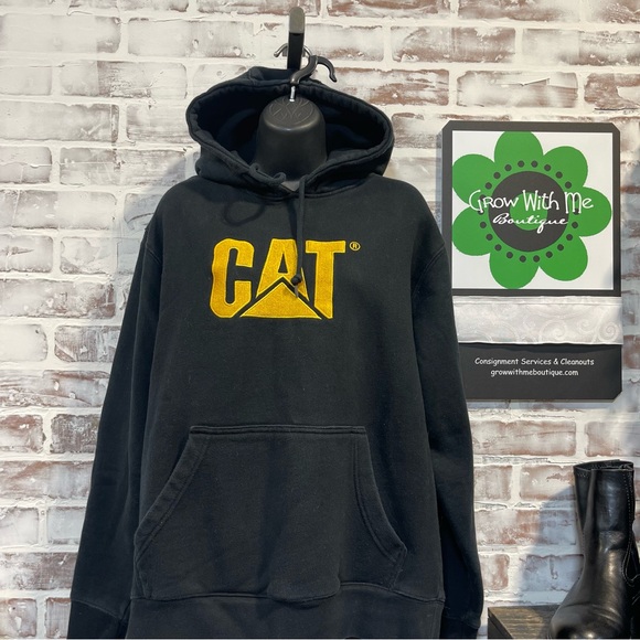 CAT Black and Gold Hoodie men’s large - Picture 1 of 5